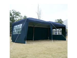 Apontus Outdoor Easy Pop Up Tent Cabana Canopy Gazebo with Walls 10' x 20' Blue Apontus Outdoor Easy Pop Up Tent Cabana Canopy Gazebo with Walls 10' x 20' Blue
