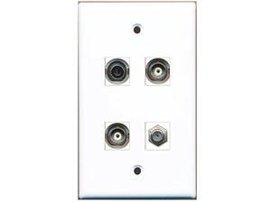 RiteAV - 1 Port Coax Cable TV- F-Type 1 Port 3.5mm 2 Port BNC Wall Plate RiteAV - 1 Port Coax Cable TV- F-Type 1 Port 3.5mm 2 Port BNC Wall Plate