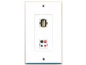 RiteAV - 1 Port USB A-A 1 Port Speaker Decorative Wall Plate RiteAV - 1 Port USB A-A 1 Port Speaker Decorative Wall Plate
