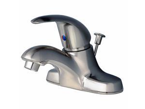 Builders Shoppe 2041BN Single Handle Centerset Lavatory Faucet with Pop-Up Drain - Brushed Nickel Finish Builders Shoppe 2041BN Single Handle Centerset Lavatory Faucet with Pop-Up Drain - Brushed Nickel Finish