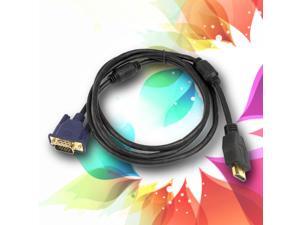 HDMI Gold Male to VGA HD-15 Male Cable Cord 6FT 1.8M 1080P Blue HDMI Gold Male to VGA HD-15 Male Cable Cord 6FT 1.8M 1080P Blue