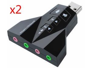 2pcs External 7.1 Channel USB 3D Sound Card Audio Laptop PC Computer Macbook Adapter 2pcs External 7.1 Channel USB 3D Sound Card Audio Laptop PC Computer Macbook Adapter
