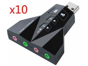 10pcs External 7.1 Channel USB 3D Sound Card Audio Laptop PC Computer Macbook Adapter 10pcs External 7.1 Channel USB 3D Sound Card Audio Laptop PC Computer Macbook Adapter