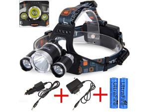 CREE 8000 Lumen Headlamp XM-L 3 x T6 LED Headlight 18650 Light Charger Battery CREE 8000 Lumen Headlamp XM-L 3 x T6 LED Headlight 18650 Light Charger Battery