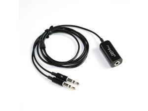 3.5mm Female to 2 Male Headphone Mic Audio Y Splitter Flat Stereo Adapter Cable 3.5mm Female to 2 Male Headphone Mic Audio Y Splitter Flat Stereo Adapter Cable