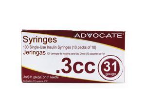 Advocate Syringe 31G .3cc 5/16" 100/bx Advocate Syringe 31G .3cc 5/16" 100/bx