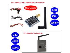 TS5823S FPV 40CH 5.8Ghz 200mw Wireless AV TX Transmitter + RC832 FPV 5.8Ghz 40CH 600mW A/V Wireless Receiver TS5823S FPV 40CH 5.8Ghz 200mw Wireless AV TX Transmitter + RC832 FPV 5.8Ghz 40CH 600mW A/V Wireless Receiver