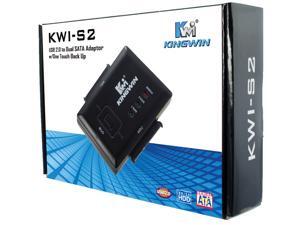Kingwin KWI-S2 USB 2.0 to Dual SATA adapter One Touch Back Up Connect to Dual 2.5” or 3.5” SATA Hard Drive to USB 2.0 Support all SATA types of drives. SATA II & USB 2.0 compatible Kingwin KWI-S2 USB 2.0 to Dual SATA adapter One Touch Back Up Connect to Dual 2.5” or 3.5” SATA Hard Drive to USB 2.0 Support all SATA types of drives. SATA II & USB 2.0 compatible
