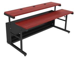 Versa Tables Split Level Height Adjustable Computer Table, Ergonomic Sit to Stand Standing Desk with Two Independently Adjustable Surfaces - 72 x 35, Black Frame, Cherry Surface Versa Tables Split Level Height Adjustable Computer Table, Ergonomic Sit to Stand Standing Desk with Two Independently Adjustable Surfaces - 72 x 35, Black Frame, Cherry Surface