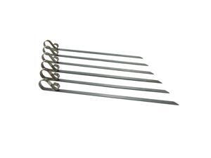 6-Piece Charcoal Companion Stainless Steel Flat Skewers with Built-In Looped Handles 6-Piece Charcoal Companion Stainless Steel Flat Skewers with Built-In Looped Handles
