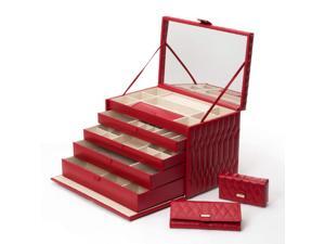 Caroline Jewelry Box with 4 Storage Compartments by Wolf Red Caroline Jewelry Box with 4 Storage Compartments by Wolf Red