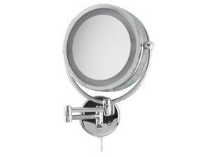 Revolving Lit Wall-Mount Makeup Mirror by Danielle Creations Revolving Lit Wall-Mount Makeup Mirror by Danielle Creations
