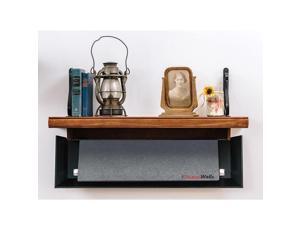 Wall-Mount Concealment Shelf with Hidden Gun Compartment Black Small Wall-Mount Concealment Shelf with Hidden Gun Compartment Black Small