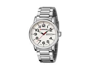 Wenger Attitude Mineral Crystal Water-Resistant Chronograph Men's Watch with Stainless Steel Bracelet and Quartz Movement Wenger Attitude Mineral Crystal Water-Resistant Chronograph Men's Watch with Stainless Steel Bracelet and Quartz Movement