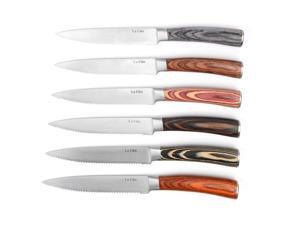 6-Piece Pakka Wood Steak Knives Set by La Cote 6-Piece Pakka Wood Steak Knives Set by La Cote