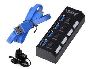 5V US AC Power Adapter + USB 3.0 High Speed HUB 4 Ports Powered External for PC Laptop Mac Black 5V US AC Power Adapter + USB 3.0 High Speed HUB 4 Ports Powered External for PC Laptop Mac Black