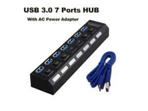 USB 3.0 A-type 7 Ports High Speed HUB Powered Extender + US AC Power Adapter Splitter for Laptop PC Mac OS Win 7 USB 3.0 A-type 7 Ports High Speed HUB Powered Extender + US AC Power Adapter Splitter for Laptop PC Mac OS Win 7