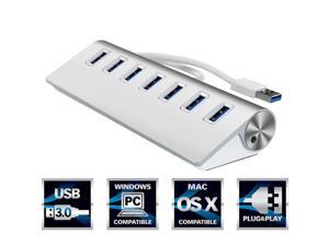 Aluminum 7 Ports 5Gbps USB 3.0 High Speed HUB Extender + 5V US 1A AC Power Adapter for PC Laptop MAC -Silver Aluminum 7 Ports 5Gbps USB 3.0 High Speed HUB Extender + 5V US 1A AC Power Adapter for PC Laptop MAC -Silver