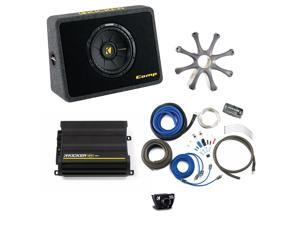 Kicker Bass package - 10" CompS in ported truck box with CX300.1 amplifier, wiring kit, grille, and bass knob. Kicker Bass package - 10" CompS in ported truck box with CX300.1 amplifier, wiring kit, grille, and bass knob.