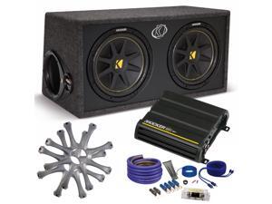 Kicker Comp Dual 12" package with Kicker CX300.1 300 watt monoblock, grilles, and wiring kit Kicker Comp Dual 12" package with Kicker CX300.1 300 watt monoblock, grilles, and wiring kit