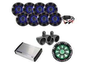 Kicker Marine Bundle 40KXM8005 Amp+OEM Replacement Speakers + 41KMW102LC Sub+ 10ZXMRLC Kicker Marine Bundle 40KXM8005 Amp+OEM Replacement Speakers + 41KMW102LC Sub+ 10ZXMRLC