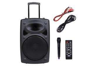 1200W Portable Active PA Speaker Mic Guitar AMP Bluetooth USB SD LCD FM Remote 1200W Portable Active PA Speaker Mic Guitar AMP Bluetooth USB SD LCD FM Remote