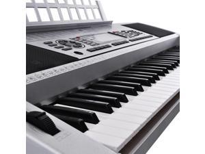 LCD 61 Key MIDI Silver Electric Keyboard Music Digital Personal Electronic Piano LCD 61 Key MIDI Silver Electric Keyboard Music Digital Personal Electronic Piano