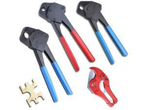 3 Pex Crimper combo 3/8 1/2 3/4 Tool & 1-5/8 Ratchet Cutter Pipe Crimp Plumbing 3 Pex Crimper combo 3/8 1/2 3/4 Tool & 1-5/8 Ratchet Cutter Pipe Crimp Plumbing