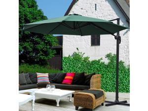 10" Patio Hanging Cantilever Roma Offset Umbrella Outdoor Market Sun Shade Crank Canopy 10" Patio Hanging Cantilever Roma Offset Umbrella Outdoor Market Sun Shade Crank Canopy