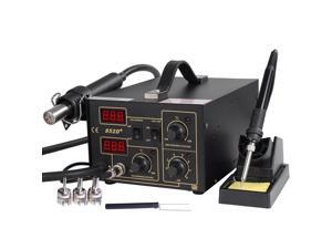 2in1 SMD Rework Station Soldering Hot Air & Iron 852D+ 5Tips ESD PLCC BGA 2in1 SMD Rework Station Soldering Hot Air & Iron 852D+ 5Tips ESD PLCC BGA