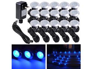 15pcs Deck Light LED Bulbs Landscape Garden Stair Yard Blue Lamp W/ Transformer 15pcs Deck Light LED Bulbs Landscape Garden Stair Yard Blue Lamp W/ Transformer