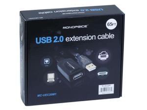 Monoprice 65ft 20M USB 2.0 A Male to A Female Active Extension / Repeater Cable (Kinect & PS3 Move Compatible Extension) Monoprice 65ft 20M USB 2.0 A Male to A Female Active Extension / Repeater Cable (Kinect & PS3 Move Compatible Extension)