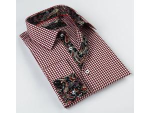 Coogi Luxe Men's White Red/ Paisley Button Down Dress Shirt 100% Cotton Coogi Luxe Men's White Red/ Paisley Button Down Dress Shirt 100% Cotton
