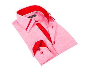 Coogi Men's Floral Print Pink Shirt with Red in Collar 100% Cotton Coogi Men's Floral Print Pink Shirt with Red in Collar 100% Cotton