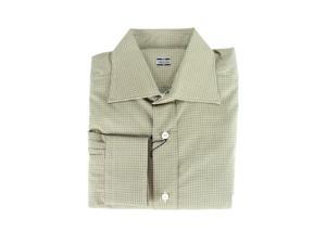 Alessandro Gherardi Mens Dress Shirt Size L US Regular Plaid Green Cotton Alessandro Gherardi Mens Dress Shirt Size L US Regular Plaid Green Cotton