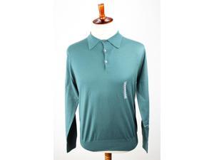 Heritage Mens Polo Sweater Size 50 Regular - Blue Virgin Wool Heritage Mens Polo Sweater Size 50 Regular - Blue Virgin Wool