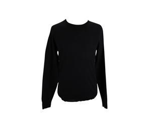 Patrizia Pepe Mens Crewneck Sweater Size M US Regular - Black Virgin Wool Patrizia Pepe Mens Crewneck Sweater Size M US Regular - Black Virgin Wool