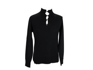Vneck Mens Turtleneck Sweater Size 50 Regular - Black Wool Blend Vneck Mens Turtleneck Sweater Size 50 Regular - Black Wool Blend