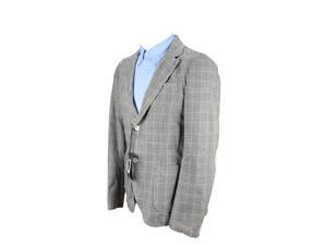 Officina36 Men's Grey Cotton Two Button Suit - Jacket Size Regular Officina36 Men's Grey Cotton Two Button Suit - Jacket Size Regular