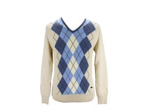Heritage Mens V-Neck Sweater Size 50 Regular Argyle Brown Virgin Wool Heritage Mens V-Neck Sweater Size 50 Regular Argyle Brown Virgin Wool
