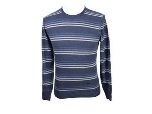 Heritage Mens Crewneck Sweater Size 48 Regular Striped Blue Virgin Wool Heritage Mens Crewneck Sweater Size 48 Regular Striped Blue Virgin Wool