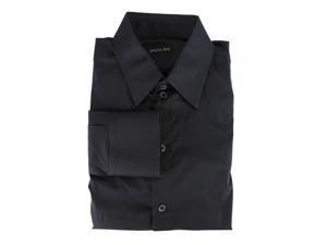 Patrizia Pepe Mens Dress Shirt Size Xs US / 44 IT Regular - Black Cotton Blend Patrizia Pepe Mens Dress Shirt Size Xs US / 44 IT Regular - Black Cotton Blend