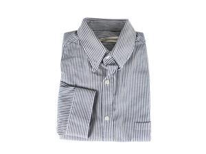 Golden Goose Mens Dress Shirt Size L US Regular Striped White Cotton Golden Goose Mens Dress Shirt Size L US Regular Striped White Cotton
