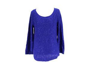 Anne Klein Womens Scoop Neck Sweater Size M US Regular - Blue Polyester Blend Anne Klein Womens Scoop Neck Sweater Size M US Regular - Blue Polyester Blend