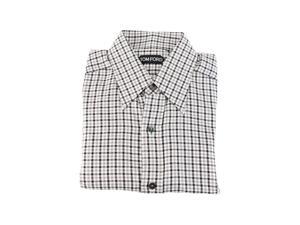 Tom Ford Mens Dress Shirt Size S US Regular Plaid Black Cotton Tom Ford Mens Dress Shirt Size S US Regular Plaid Black Cotton