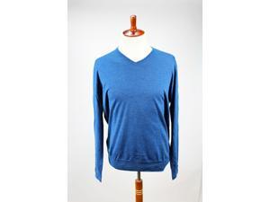 Heritage Mens V-Neck Sweater Size 56 Regular Blue Wool Heritage Mens V-Neck Sweater Size 56 Regular Blue Wool