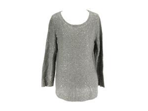 Anne Klein Womens Scoop Neck Sweater Size M US Regular - Grey Polyester Blend Anne Klein Womens Scoop Neck Sweater Size M US Regular - Grey Polyester Blend