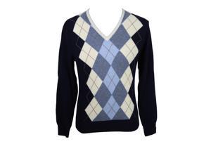 Heritage Mens V-Neck Sweater Size 48 Regular Argyle Blue Virgin Wool Heritage Mens V-Neck Sweater Size 48 Regular Argyle Blue Virgin Wool
