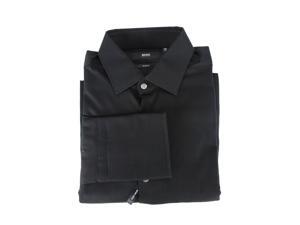 Hugo Boss Mens Dress Shirt Size 38 US Regular Pinstripe Black Cotton Hugo Boss Mens Dress Shirt Size 38 US Regular Pinstripe Black Cotton