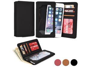 Cooper Cases(TM) Infinite Wallet Universal 6" Smartphone Case in Black (PU Canvas Cover, Built-in Screen Protector, Card Slots, ID Holder, Billfold) Cooper Cases(TM) Infinite Wallet Universal 6" Smartphone Case in Black (PU Canvas Cover, Built-in Screen Protector, Card Slots, ID Holder, Billfold)